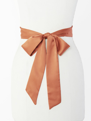 Bridesmaid Sash ~ Copper Luxe Satin