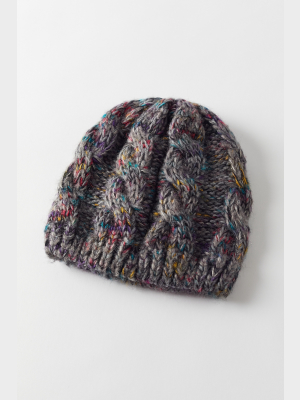 Marled Cable Knit Beanie
