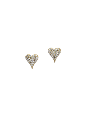 Sterling Cz Heart Stud