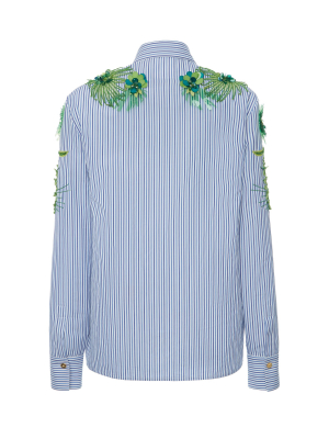 Collared Embroidered Cotton Top