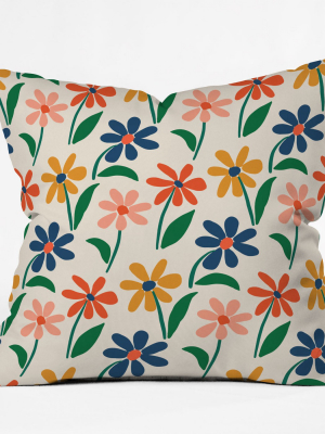 Zoe Wodarz Floral Square Throw Pillow Green/blue - Deny Designs