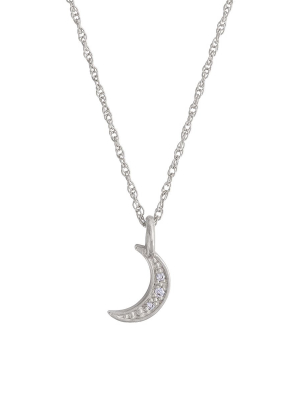 To The Moon & Back - 14k White Gold Diamond Necklace