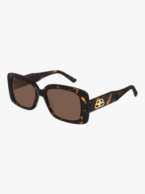 Dark Havana Rectangular Sunglasses