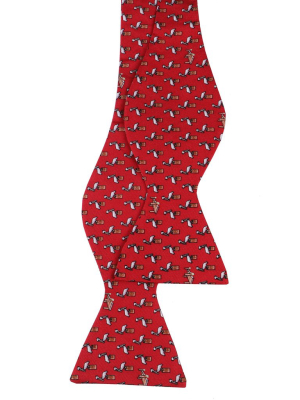 Limited Edition Nola Couture X Haspel Red Pelican Print Bow Tie - O/s