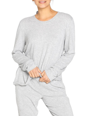 Feather Soft Long Sleeve Top In Grey