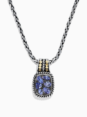 Effy Tanzanite Royale Silver & 18k Gold Tanzanite Pendant, 1.85 Tcw