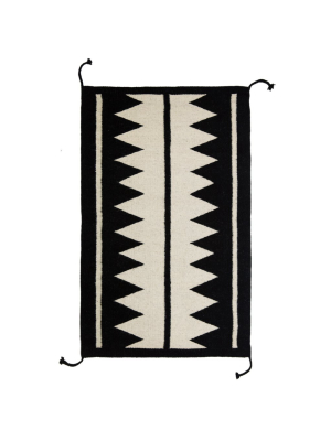 Zapotec Black & Ivory Rug #5