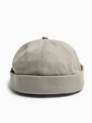 Grey Canvas Docker Hat