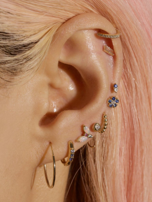 Double Sapphire Piercing Earring