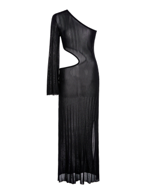 Vera One-shoulder Striped Stretch-jersey Maxi Dress