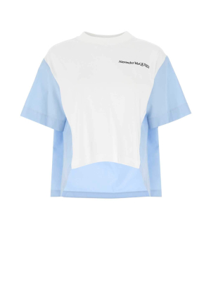 Alexander Mcqueen Logo Print Two-tone T-shirt