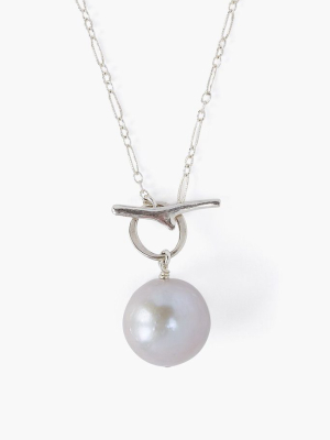 Grey Freshwater Pearl Toggle Necklace