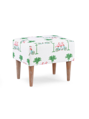 Lily Stool Ottoman Pink Flamingo - Linon