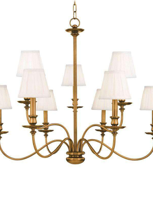 Menlo Park 9 Light Chandelier Aged Brass