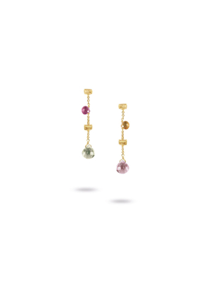 Marco Bicego® Paradise Collection 18k Yellow Gold Mixed Gemstone 1.33" Drop Earrings