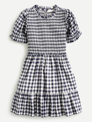 Girls' Smocked Gingham Dress