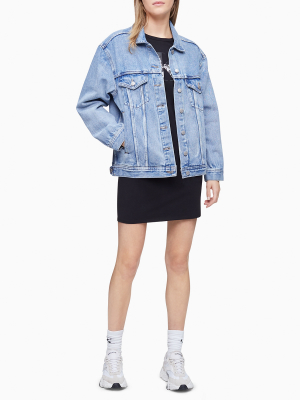 Light Wash Oversized Trucker Jacket