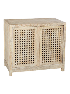 Studio A Driftwood Lattice 2-door Cabinet