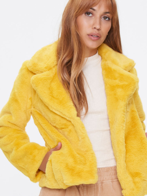 Faux Fur Open-front Jacket