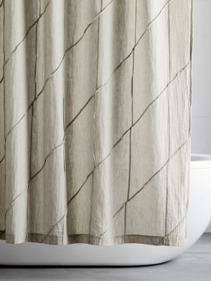 Pleated Grid Shower Curtain