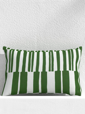 Striped Lines Cactus 20"x13" Outdoor Pillow