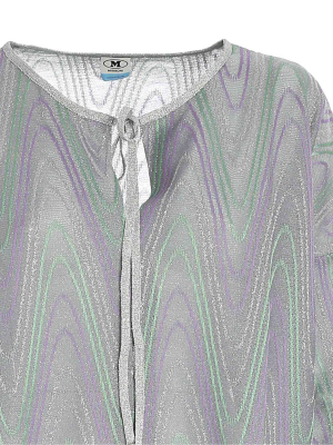 M Missoni Wave Patterned Raglan-sleeved Blouse