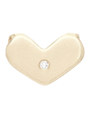 Heart Spacer Charm With Diamond