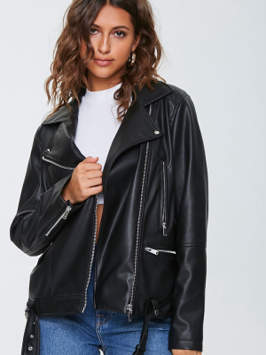 Faux Leather Moto Jacket