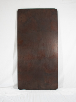 Hammered Copper Rounded Rectangle Tabletop - Dark Brown Copper