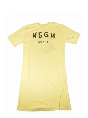 Msgm Kids Logo Print T-shirt Dress