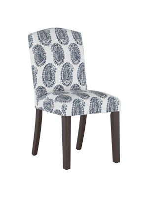 Camel Back Dining Chair Block Paisley Navy - Cloth & Company