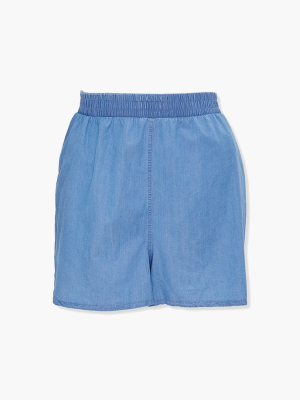 Plus Size Chambray Dolphin Shorts