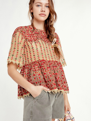 Florence Embroidered Peplum Blouse