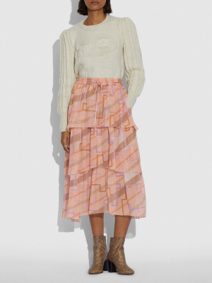 Tiered Midi Skirt