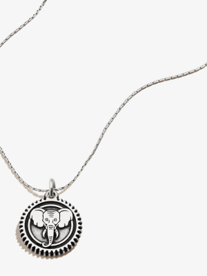 Elephant Embossed Charm Necklace