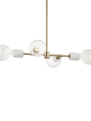 Asime 4 Light Pendant - Aged Brass