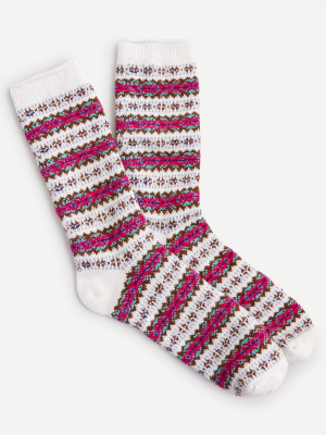 Trouser Socks In Stripe Fair Isle