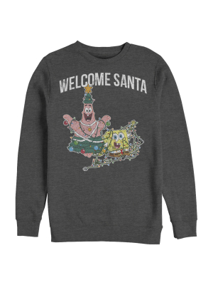 Men's Spongebob Squarepants Christmas Welcome Santa Sweatshirt