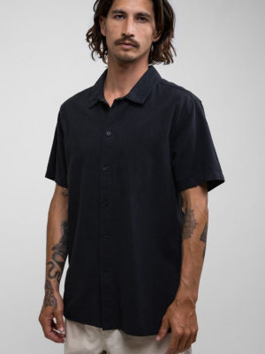 Classic Linen Ss Shirt Vintage Black