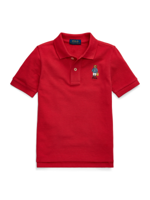 Beach Bear Cotton Mesh Polo