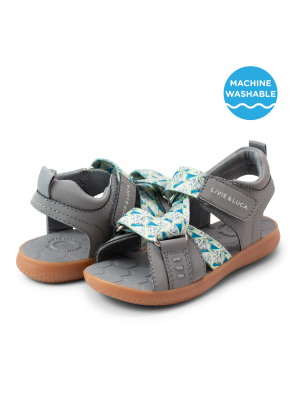 Ziggy Sandal | Gray Triangle Print