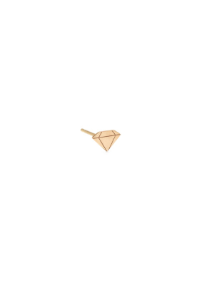 14k Medium Faceted Diamond Stud