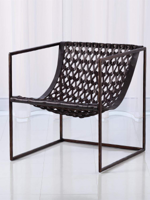 Global Views Knit & Pearl Chair - Bronze & Brown