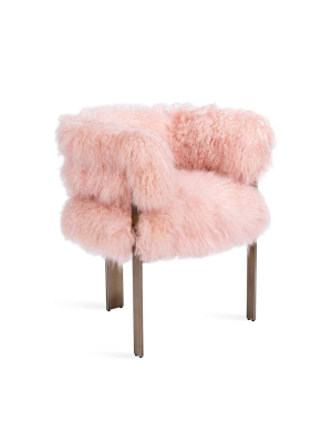 Interlude Home Darcy Chair In Blush Sheepskin