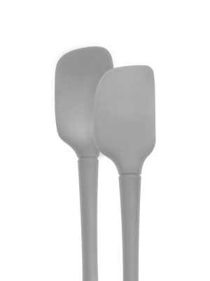 Tovolo Flex-core All Silicone Mini Spatula & Spoonula (set Of 2) Oyster Gray