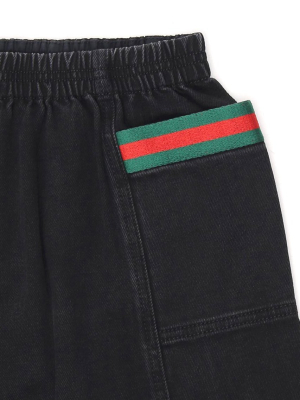 Gucci Kids Web Denim Skirt