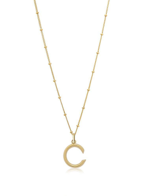 C Initial Necklace - Gold