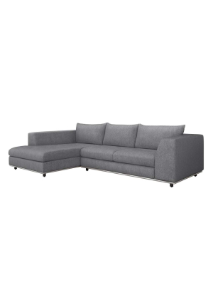 Interlude Home Comodo Left Chaise 2 Piece Sectional - Dark Gray