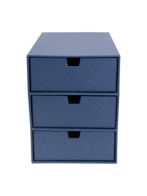 Ingrid 3-drawer Supply Chest Navy - Bigso Box Of Sweden