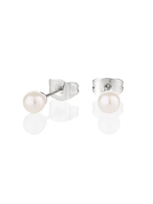 Silver Plated Pearl Stud Earrings